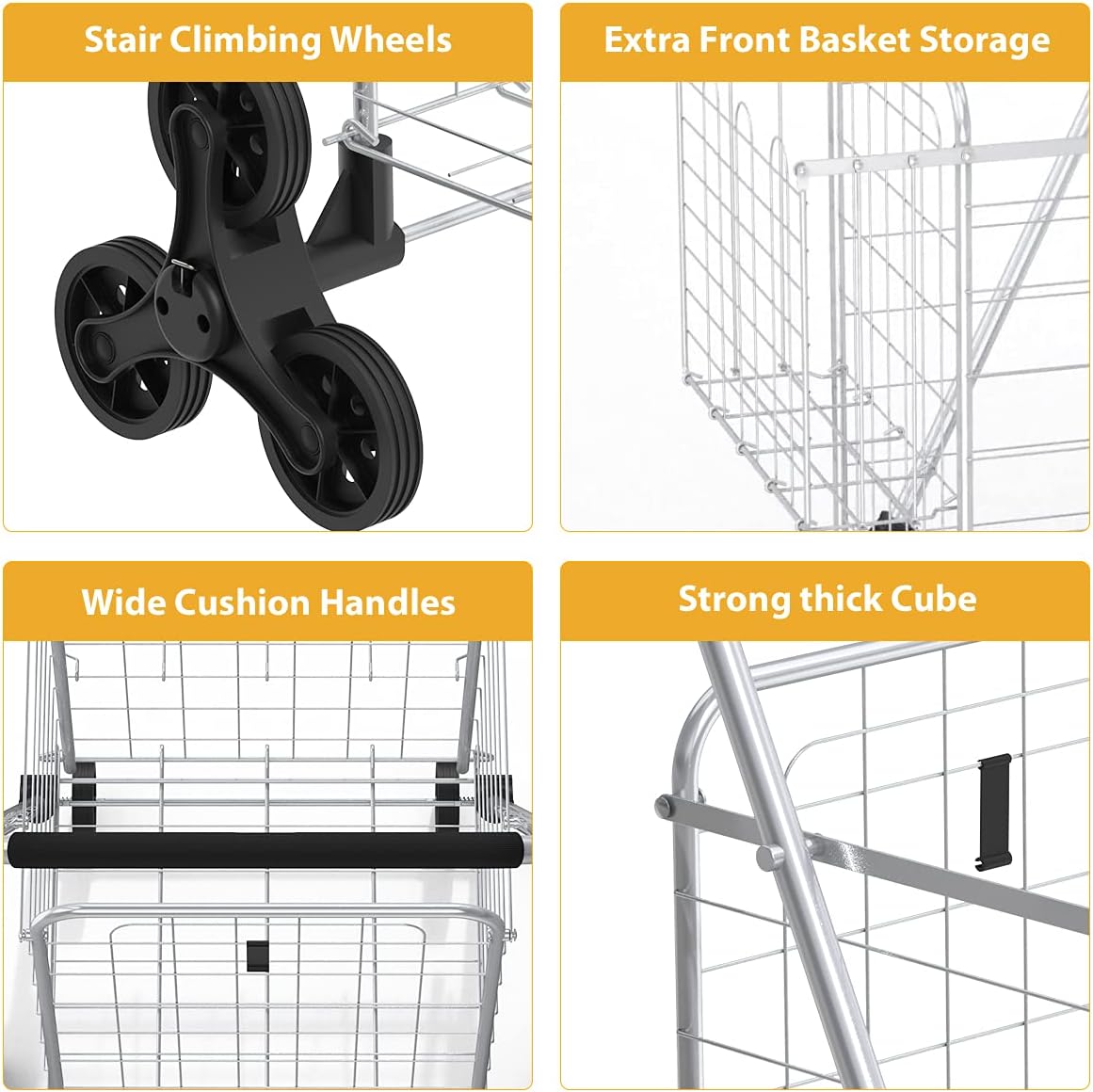 Collapsible Utility Cart with Wheels, 66 LBS Capacity W834