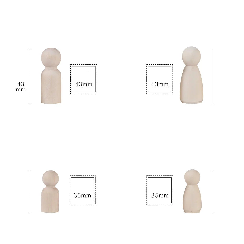 8 Wood Peg Dolls Wooden Figure Toy N343