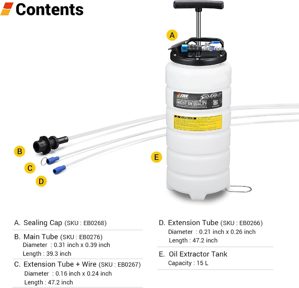 15L Pneumatic/Manual Oil Extractor Pump S675763