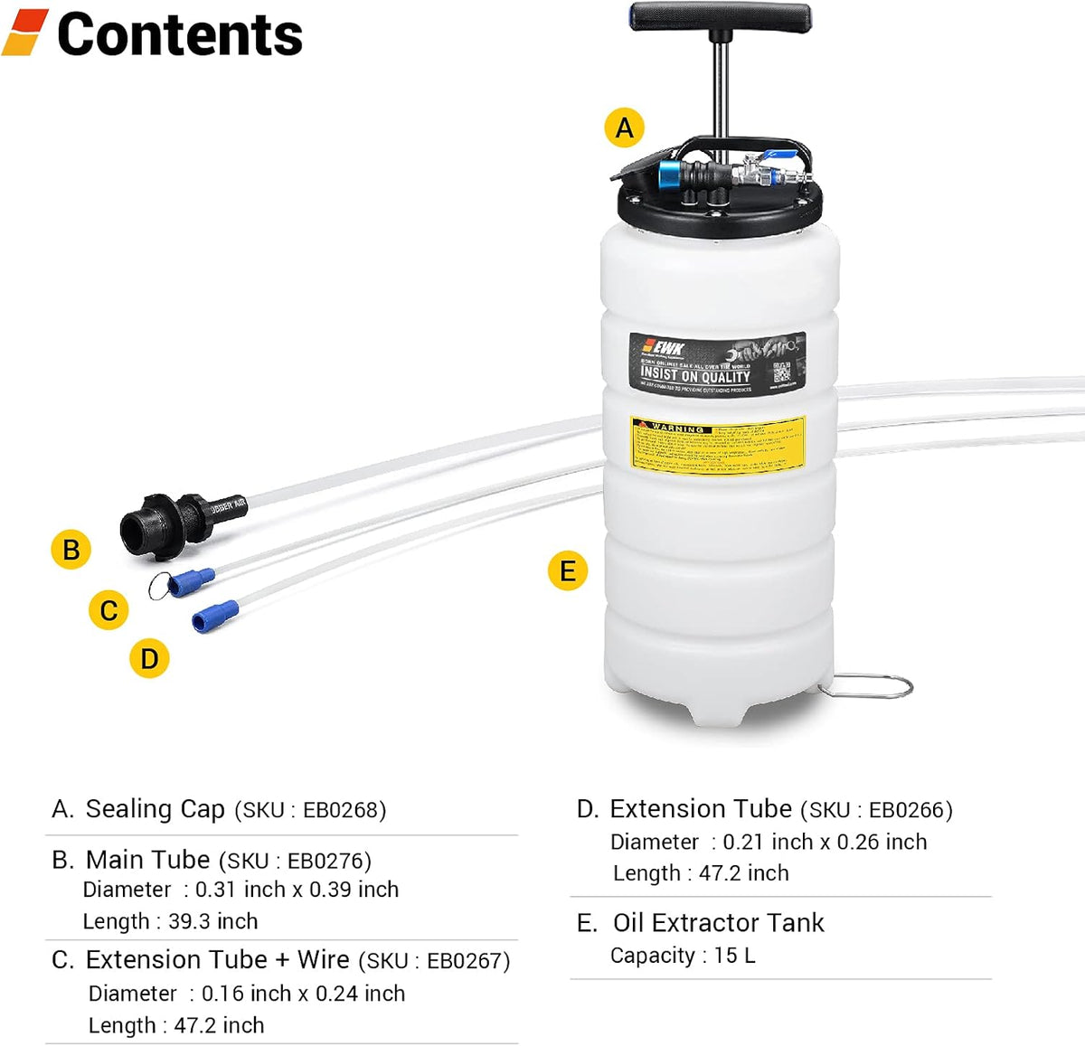 15L Pneumatic/Manual Oil Extractor Pump S675763