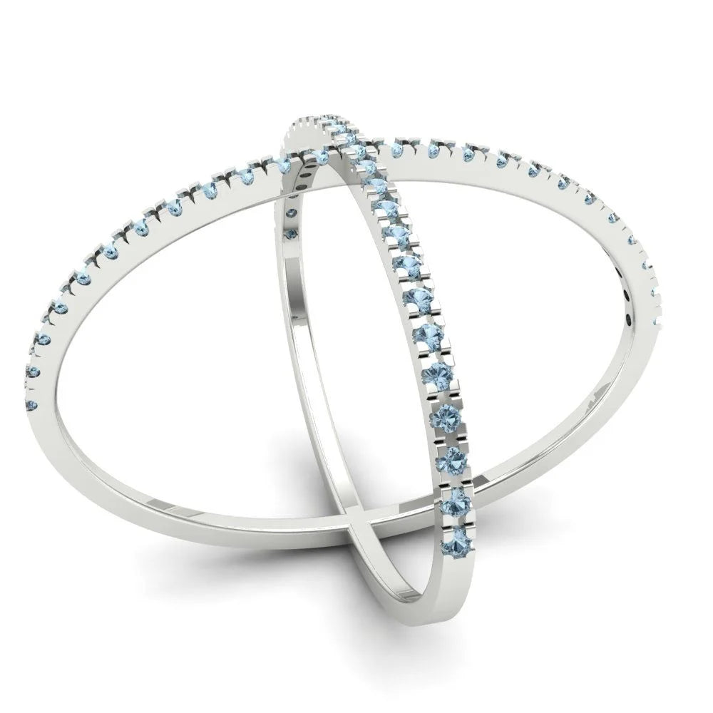 14k White Gold Statement Ring size 6.5 N51189