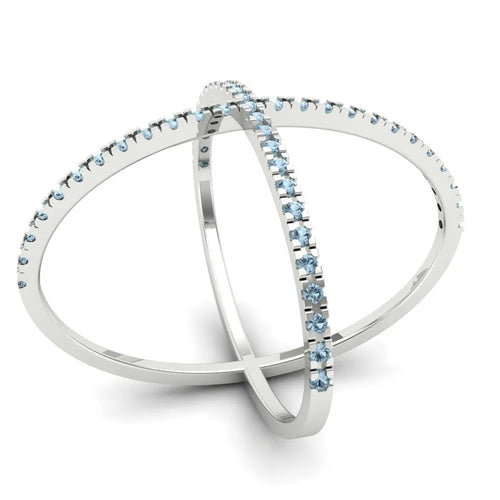 14k White Gold Statement Ring size 6.5 N51189