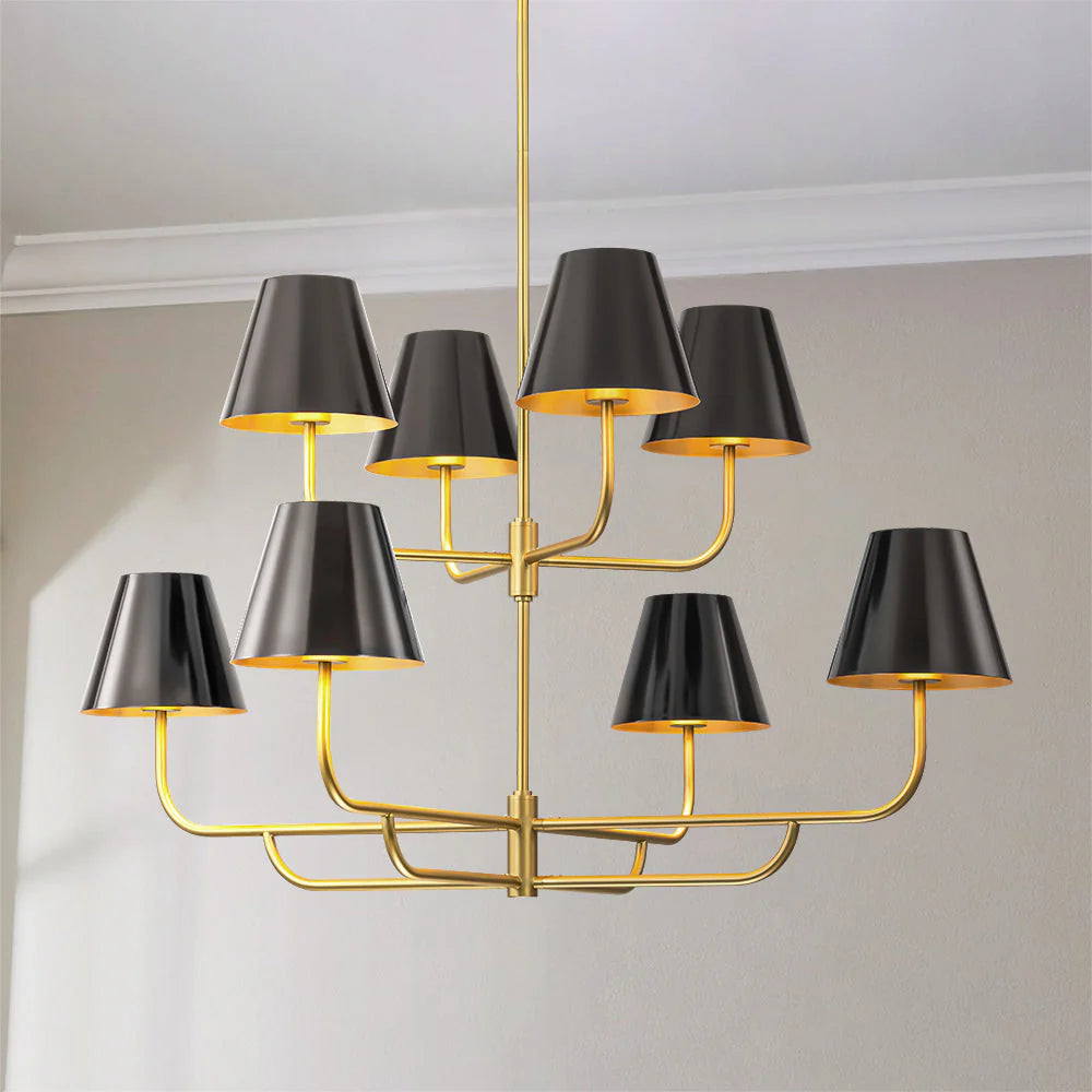 8-Light Dimmable Tiered Chandelier T7253