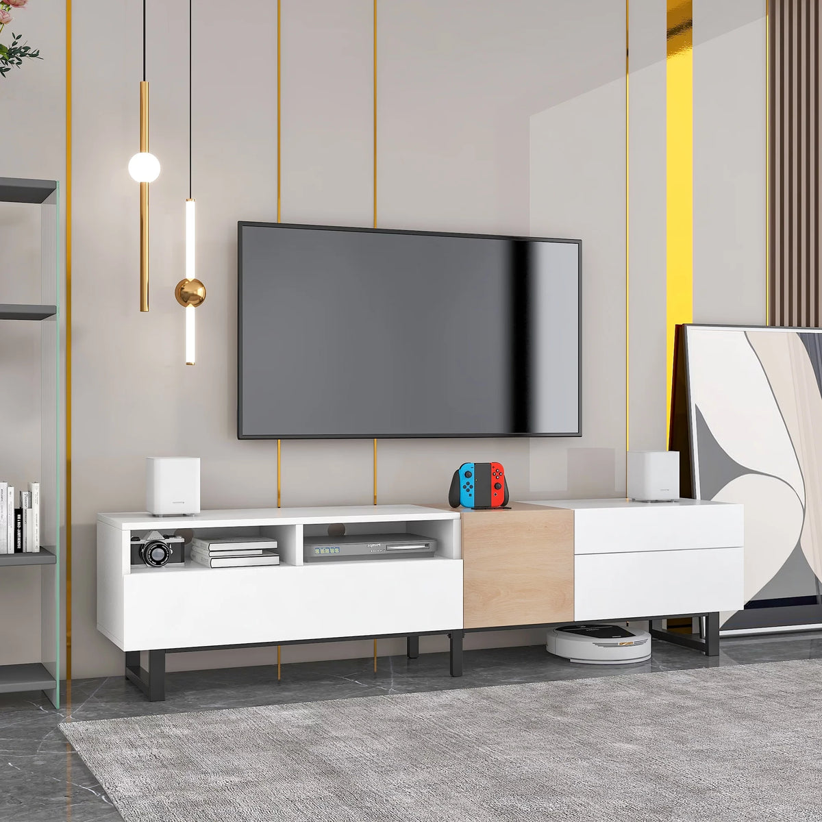 Modern TV Stand with Double Storage Space O51761