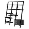 Black 3 Piece Leaning Desk & Shelf Set U24049