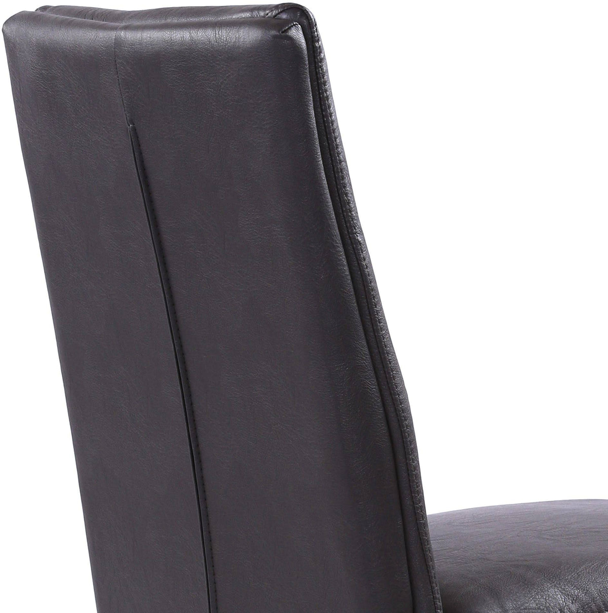 Grey Faux Leather Dining Chair with Brushed Stainless Steel Finish - Set of 2 C398
