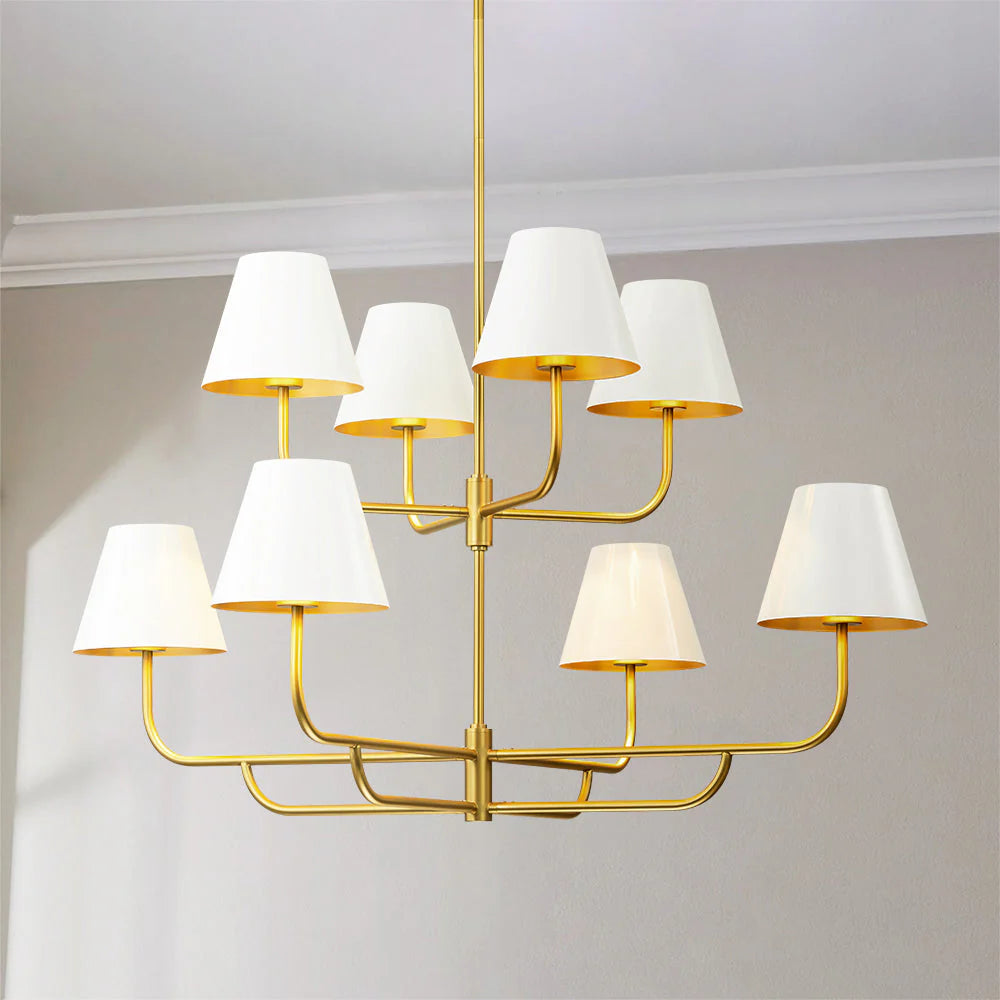 8-Light Dimmable Tiered Chandelier T7253