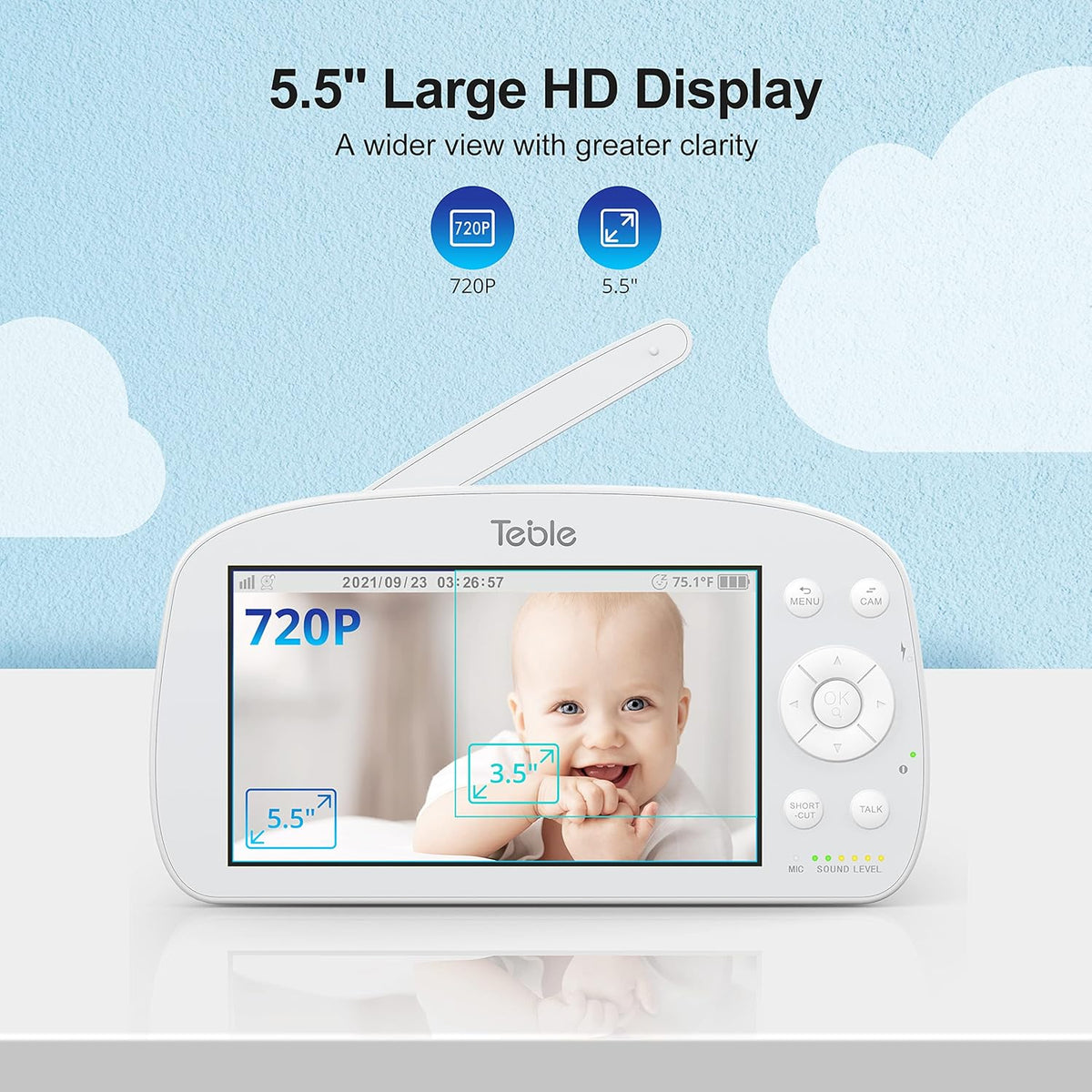 5.5" 720p HD Video Baby Monitor with Camera and Audio R11200