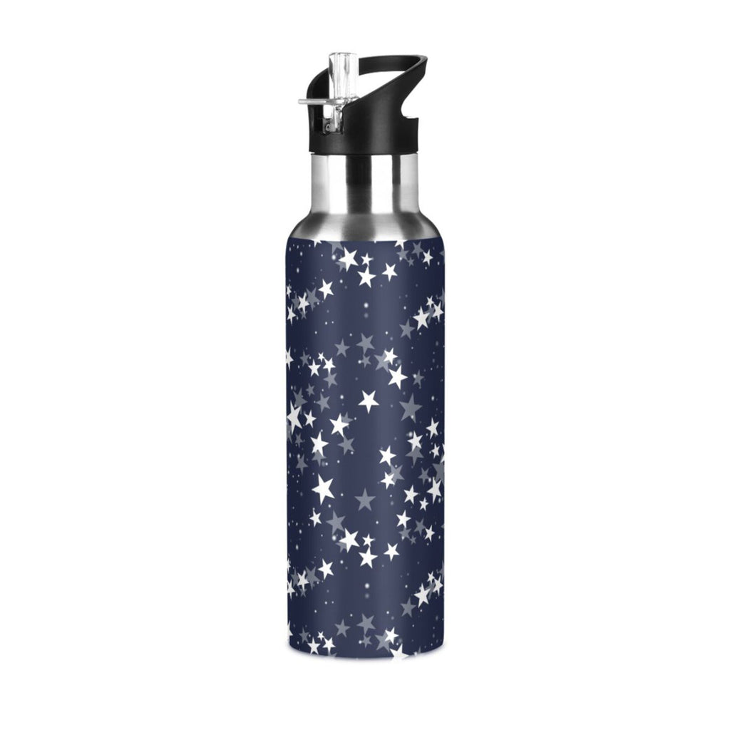 Navy Stainless Steel Insulated Water Bottle with Straw Lid Q2094