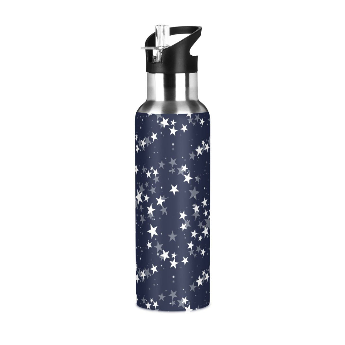 Navy Stainless Steel Insulated Water Bottle with Straw Lid Q2094
