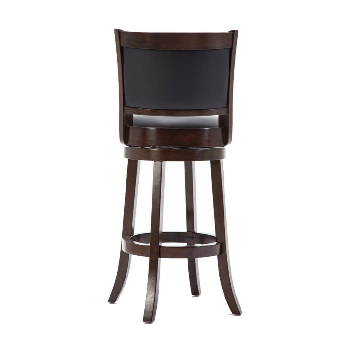 Dark Brown Wooden Swivel Barstool with Padded Seat W49246