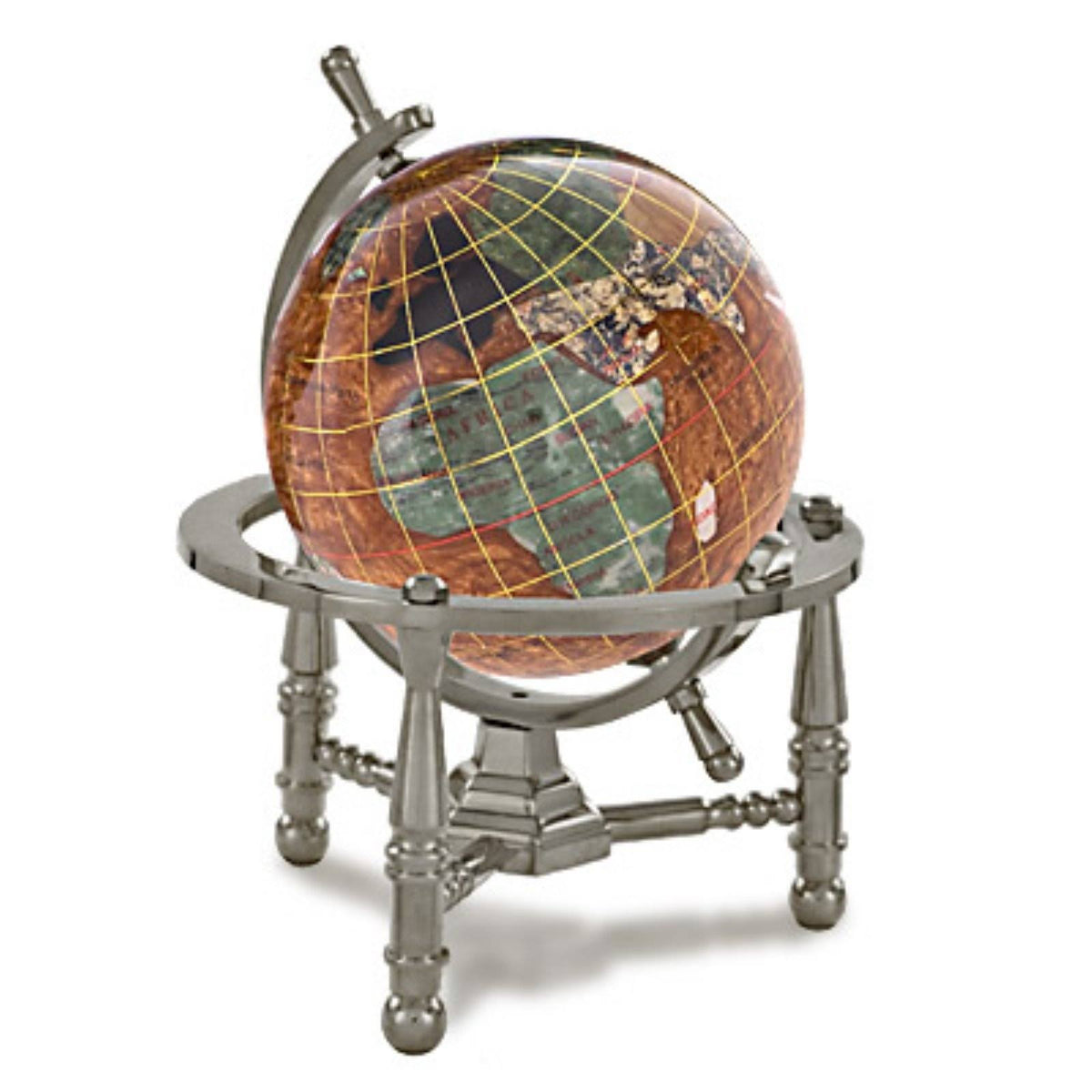 Copper Amber Gemstone Globe with Nautical Stand Z177297