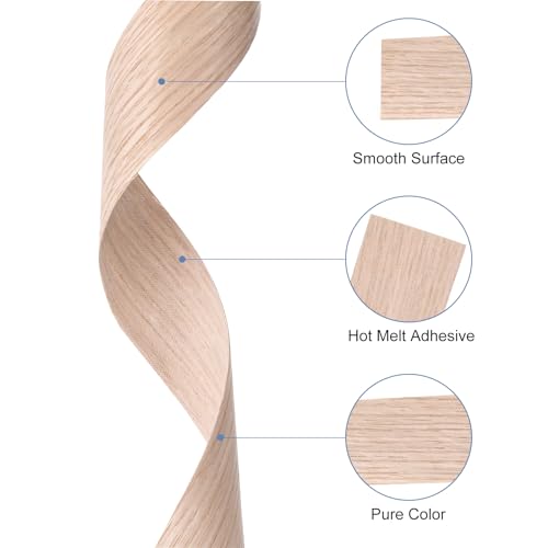 Wood Veneer Edge Banding, 1 1/2 Inch x 25 Ft Red Oak A557