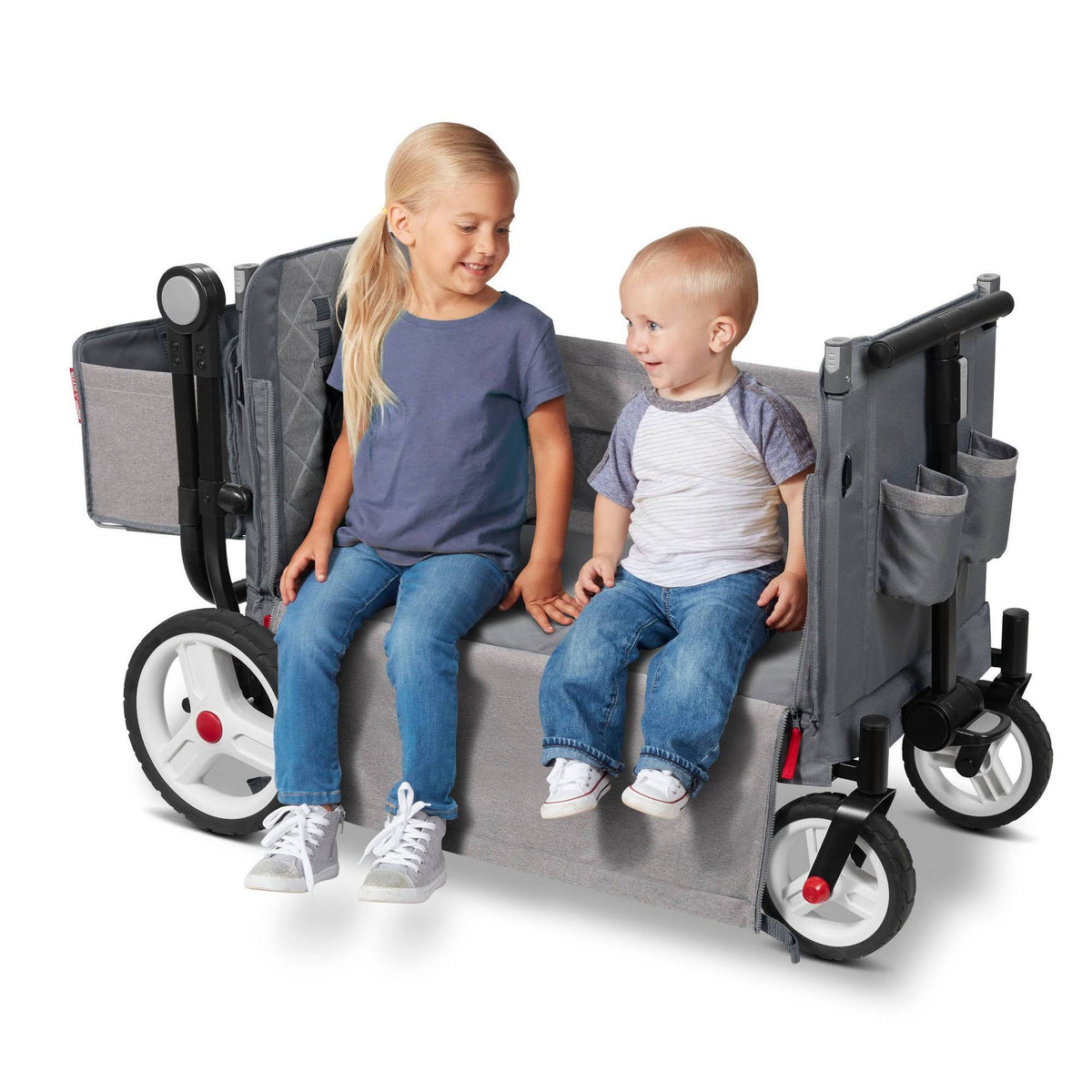 Grey Stroller Wagon with Canopy and Bag V660