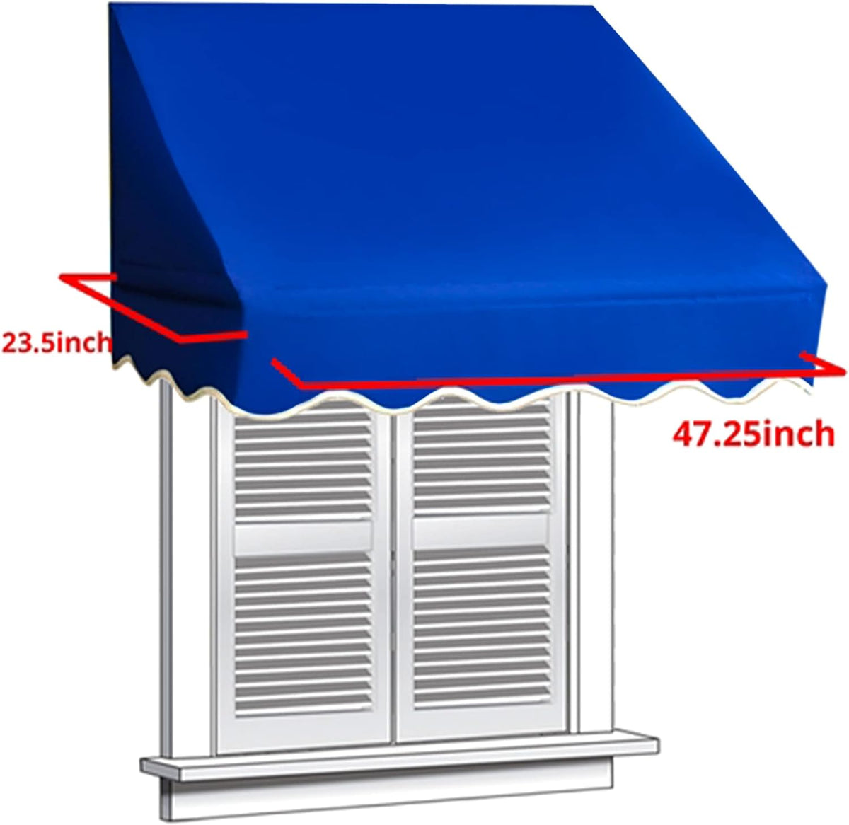 Retractable Door Or Window Awning, 4 x 2 Feet, Dark Blue, Pack of 2 Q434