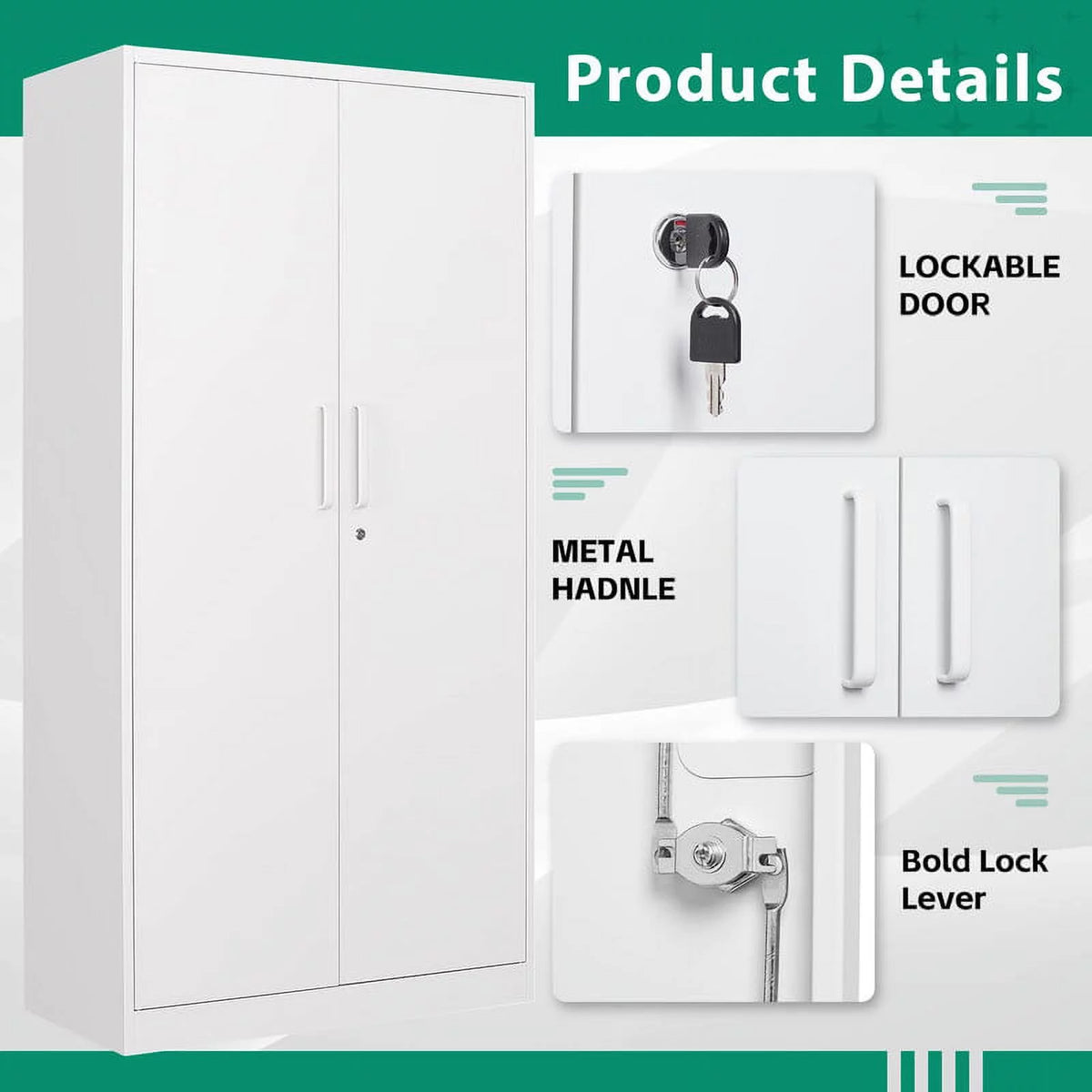 Metal Storage Cabinet with Locking Doors V4053