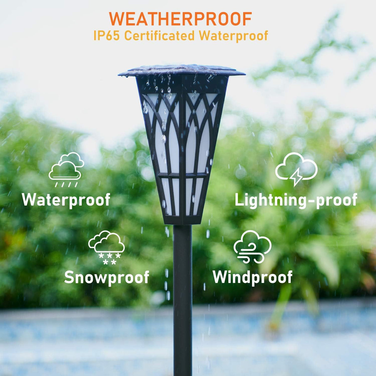 Solar Torch Lights 4 Pack, Solar Lights Outdoor Waterproof IP65 with 20 LED 2 Modes Auto On/Off Dancing Flickering Flames, Landscape Decoration Lighting for Garden Pathway Driveway Yard Deck Pool Path R6882