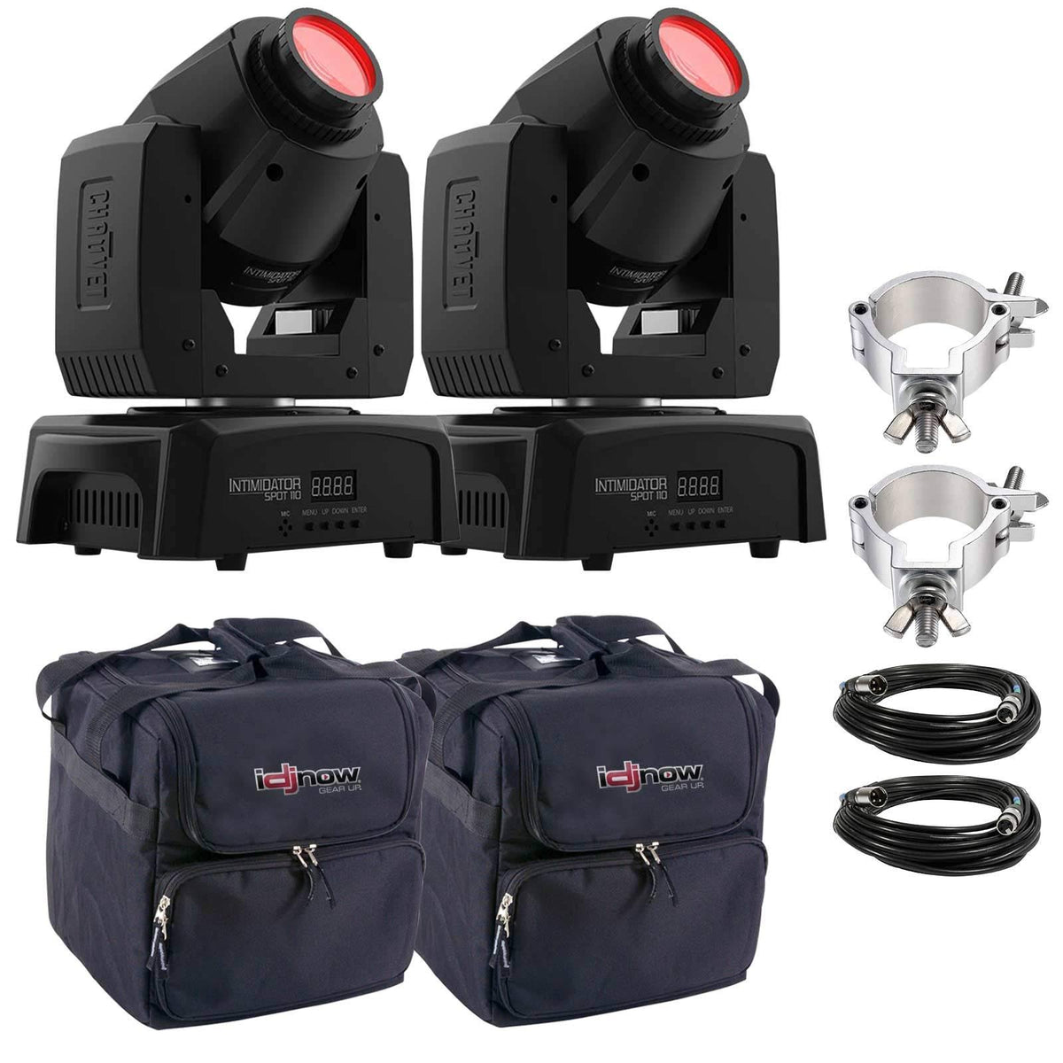 LED Moving Head 2-Pack with Clamps Cases K3916