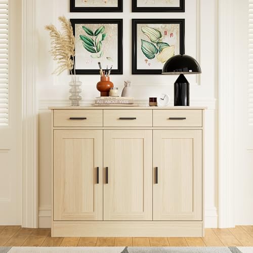 Oak Buffet Cabinet with 3 Drawers & 3 Doors U26080