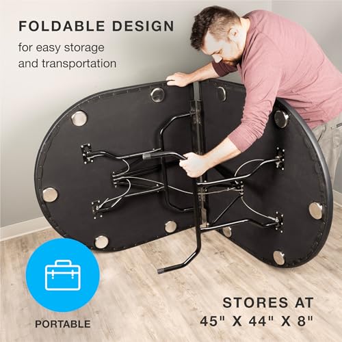 10-Person Foldable Poker Table with Speed Cloth and Stainless Steel Cupholders N933229