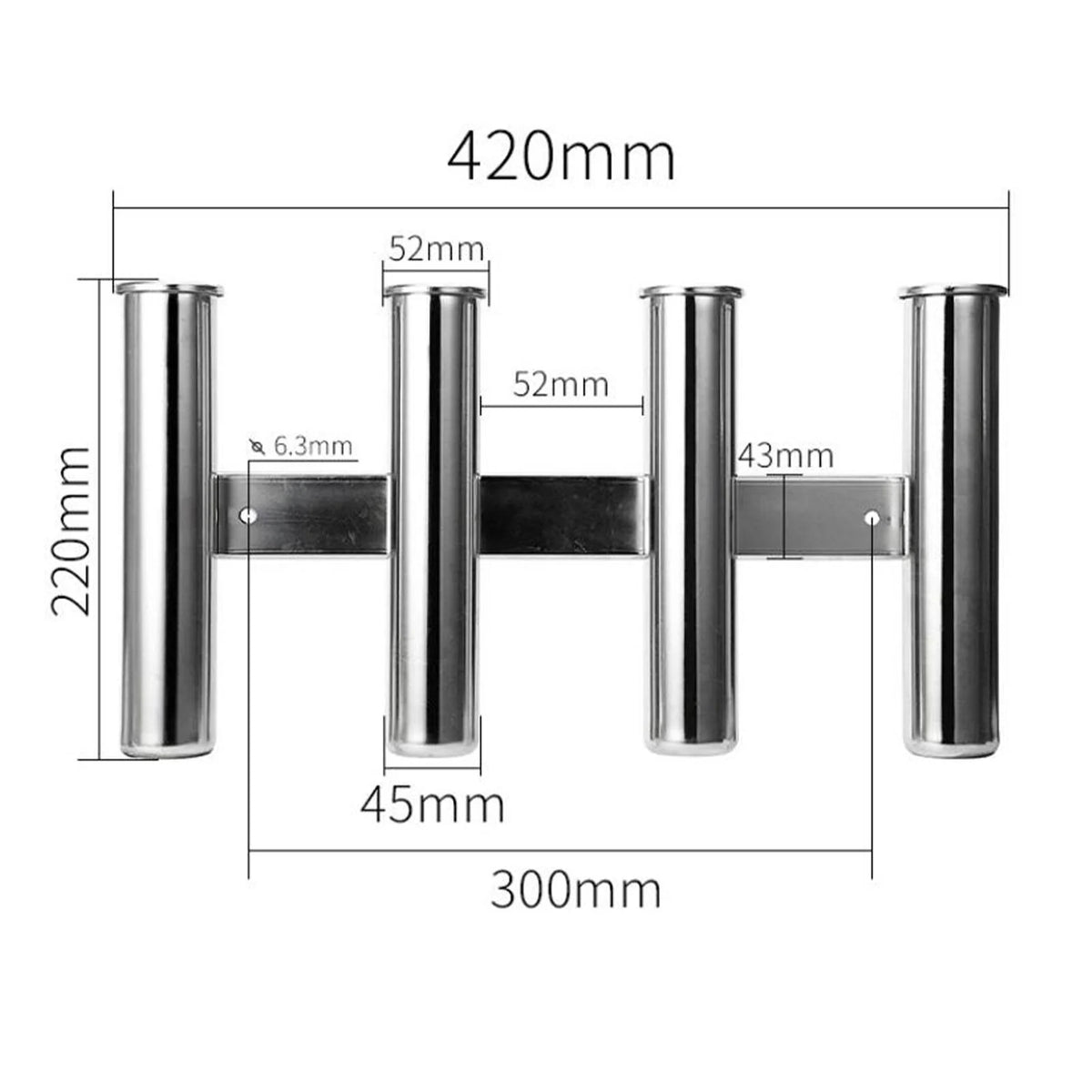 4 Tubes Boat Fishing Rod Holder V9449