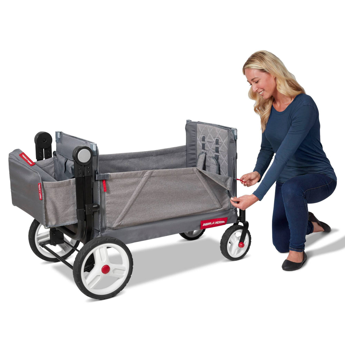 Grey Stroller Wagon with Canopy and Bag V660