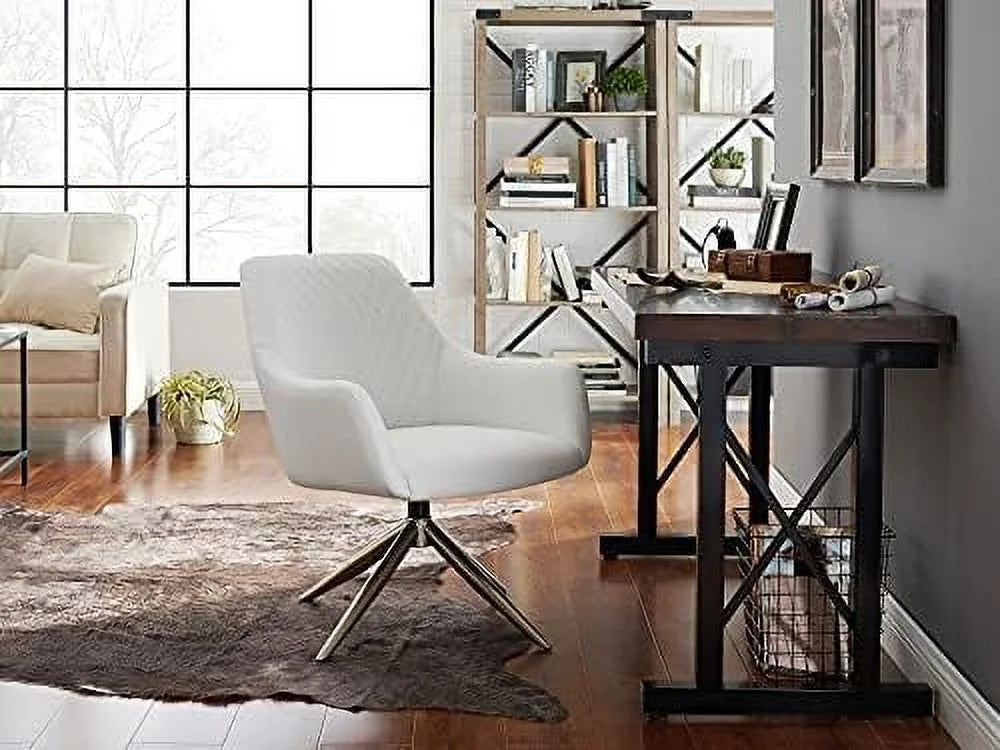 Gray Faux Leather Swivel Desk Chair Set of 2 Z60530