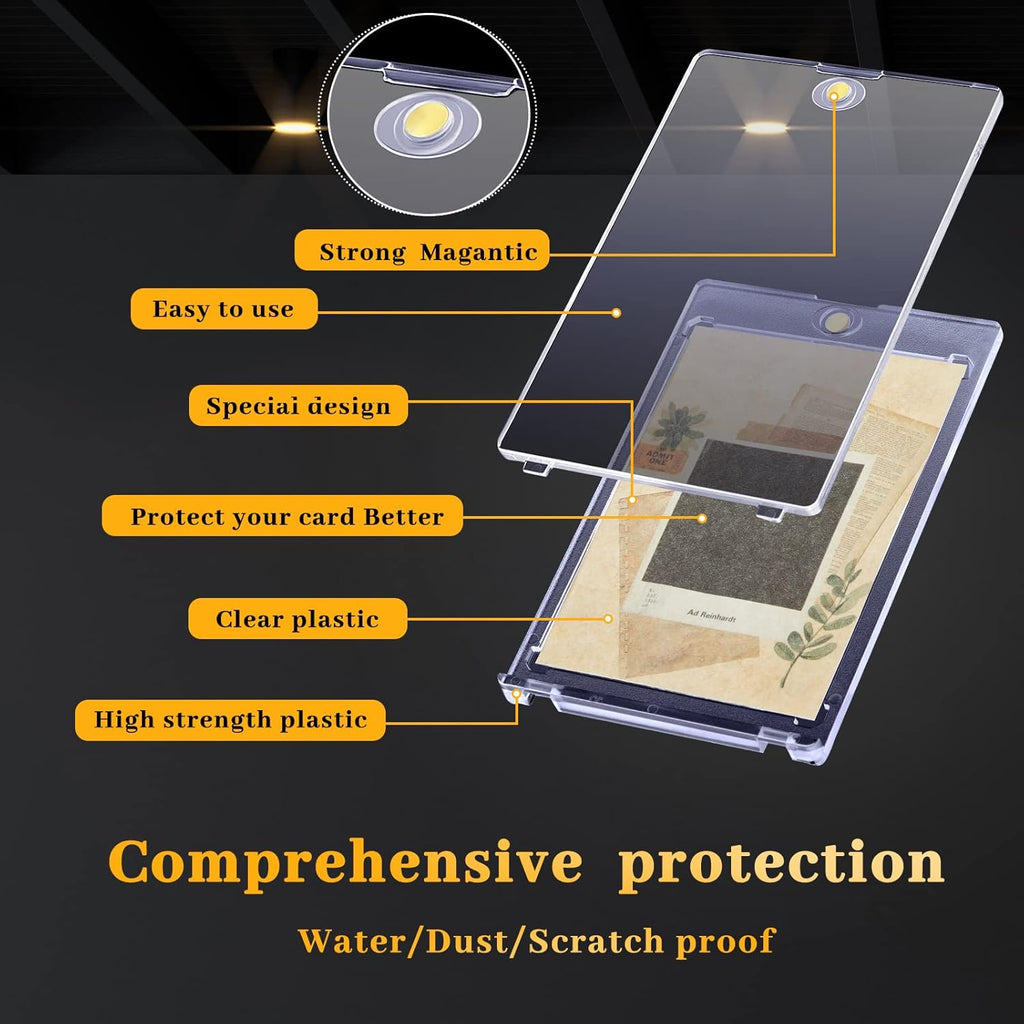 20 Pieces Magnetic Card Holders with 10 Packs Clear Acrylic Stands 35 Pt Clear Trading Cards Cases Protectors R623