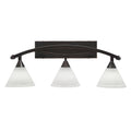 Black Copper 3 Light Bath Bar with White Glass Shade F209404