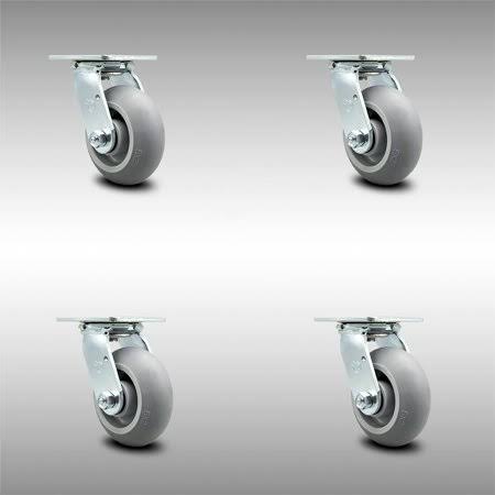 Thermoplastic Rubber Swivel Caster Set of 4 I56299