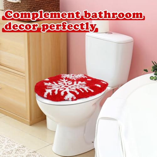 Red White Snowflake Toilet Seat Cover X209959