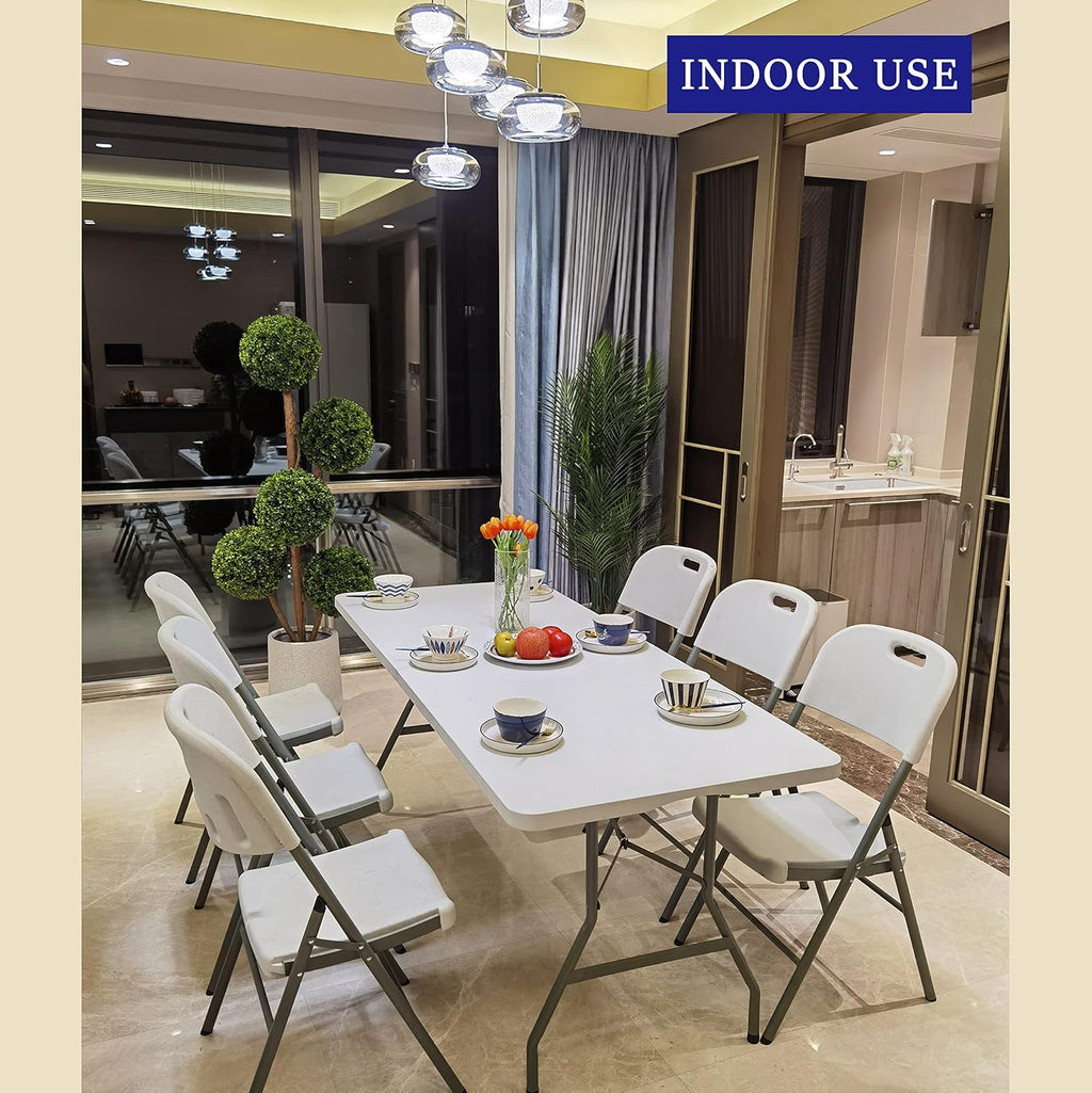 6ft Folding Table Plastic Portable Indoor Outdoor W171751