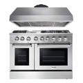 48 Gas Burner Electric Oven Range and Range Hood H7319