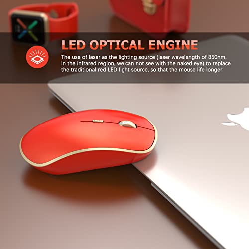 Purple Wireless Ergonomic Mouse with 5 Adjustable DPI Levels M28536