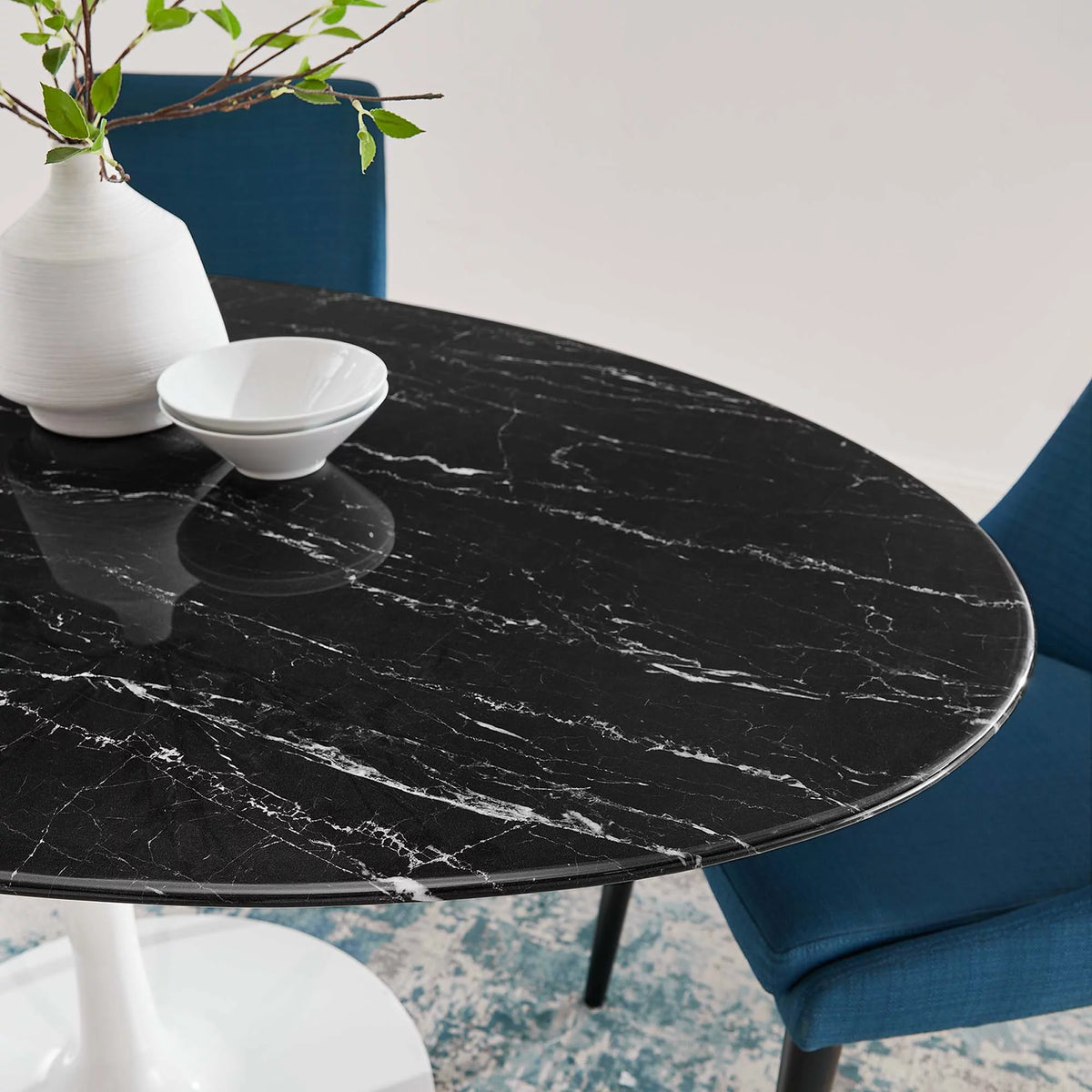 60" Oval Artificial Marble Dining Table O4612