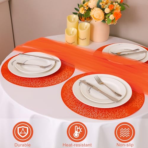 Round Gold Vinyl Placemats Set of 12 U2107