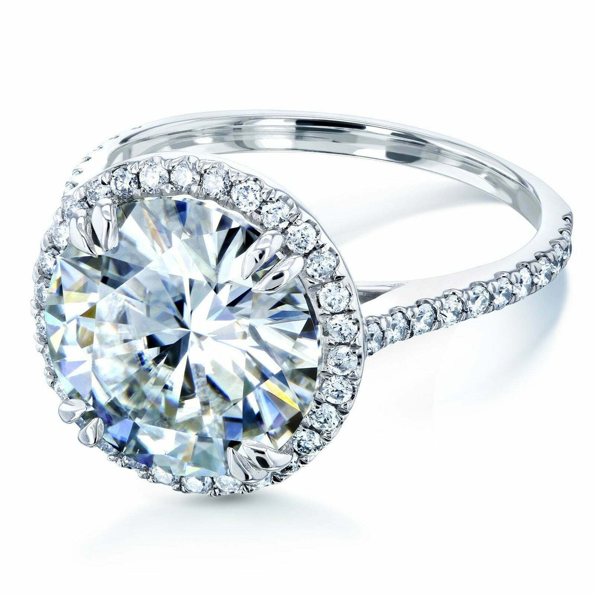 14k White Gold Diamond Halo Engagement Ring H50975