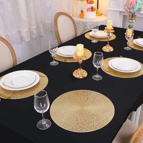 Round Gold Vinyl Placemats Set of 12 U2107