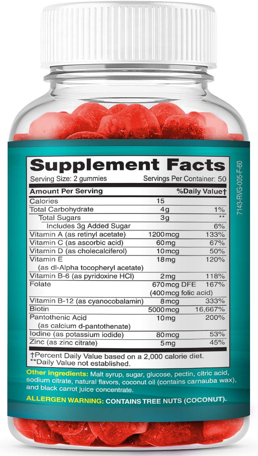 Hair Skin and Nails Gummies with Biotin 5000mcg R505