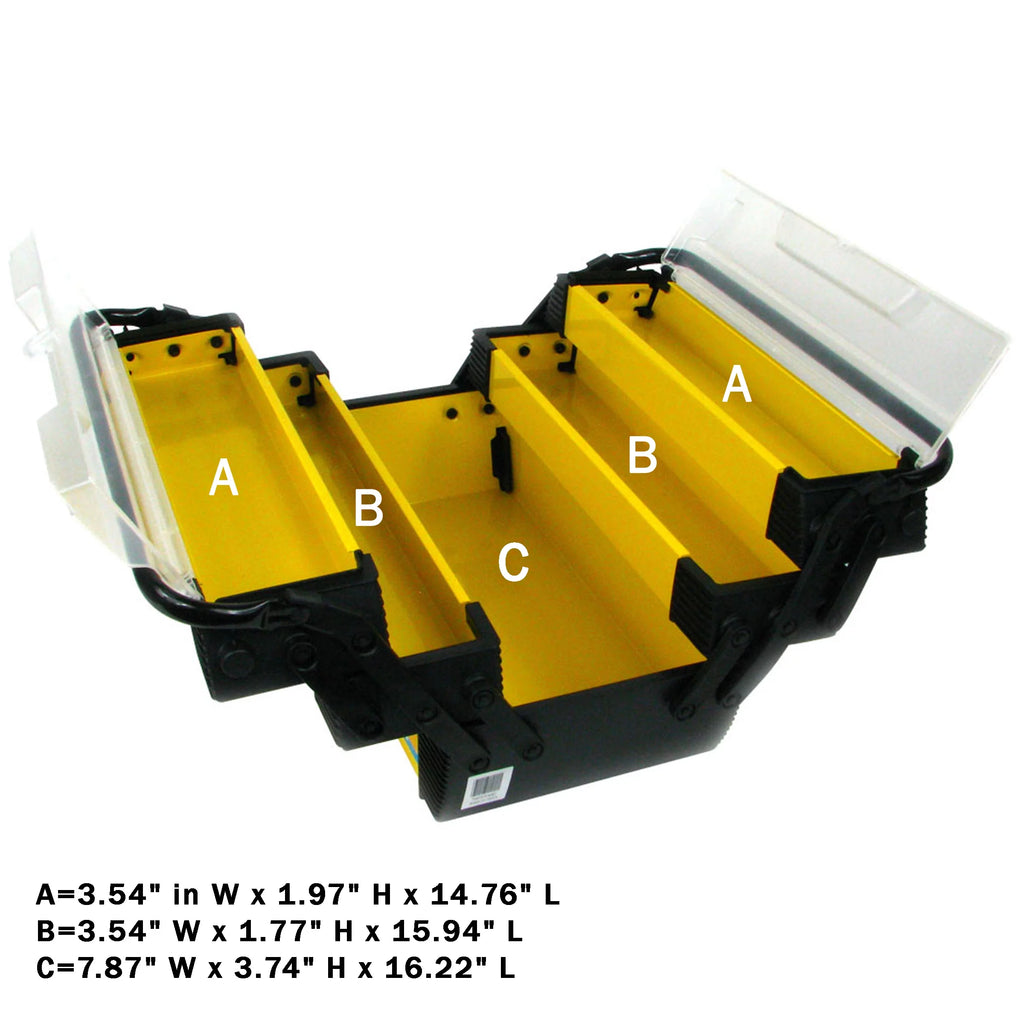 3-Tier Portable Plastic Tool Box with 5 Compartments E1939
