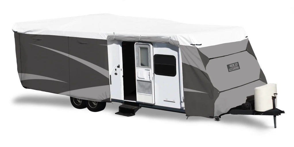 Gray/White Olefin Travel Trailer Cover 24' 1" - 26' J7821