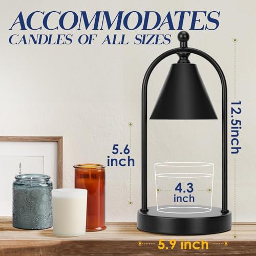 Candle Warmer Lamp with Timer, Electric Brass Candle Warmer Light, Dimmable Wax Melts Warmer M7076