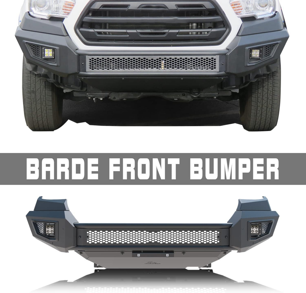 Black Textured Front Bumper Bull Bar with 2 LED Fog Light P18244
