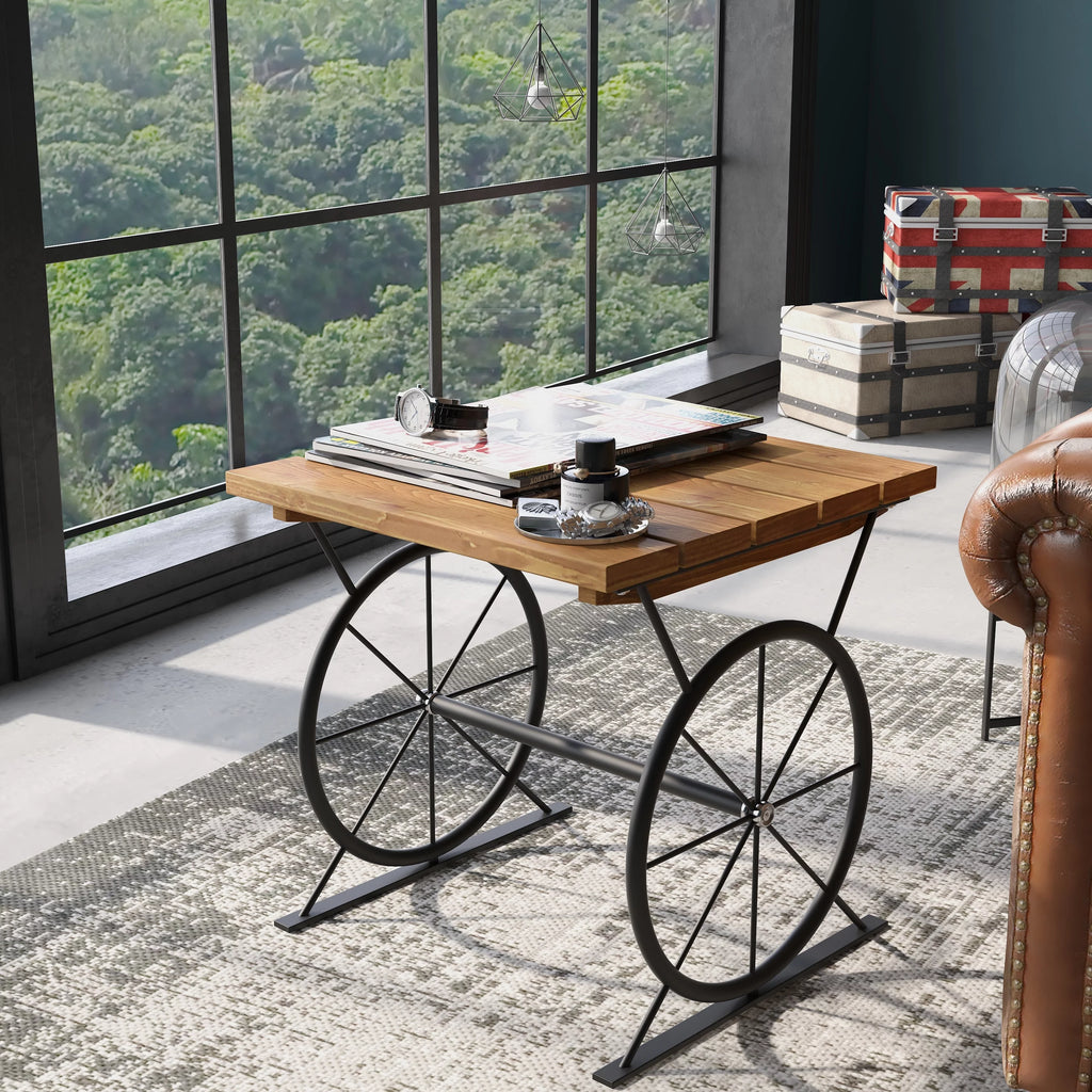 19-inch Metal Wheel Side Table C977342