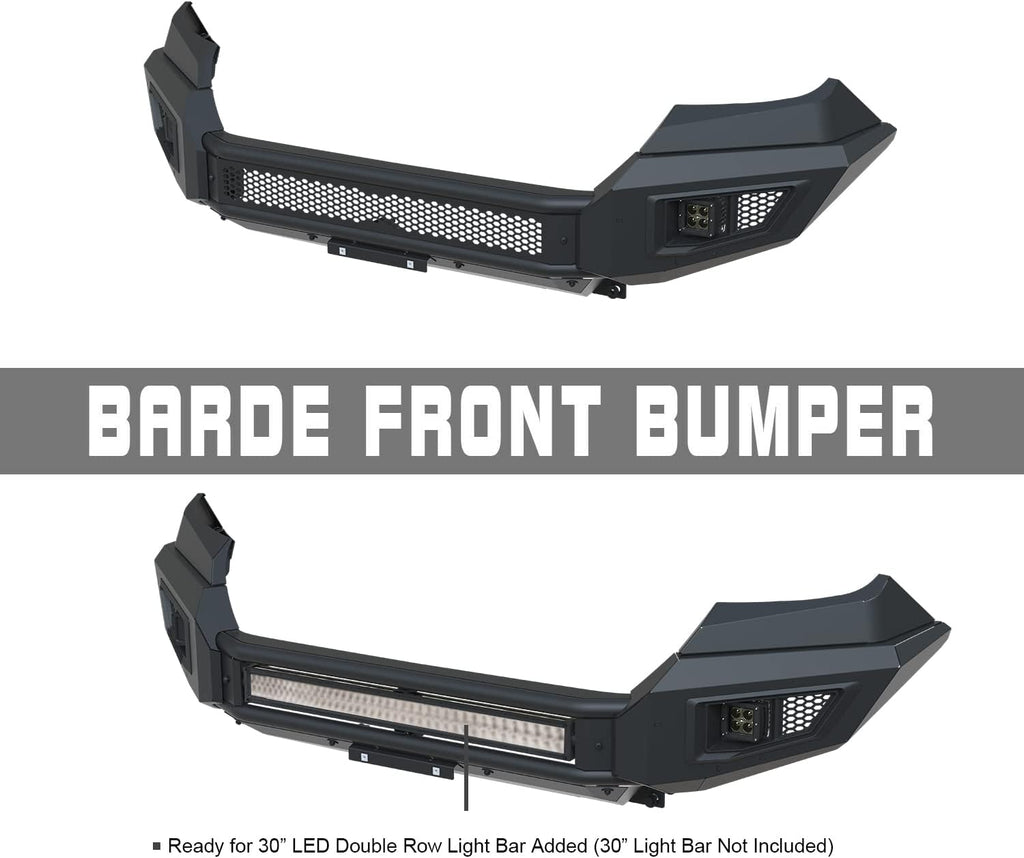 Black Textured Front Bumper Bull Bar with 2 LED Fog Light P18244