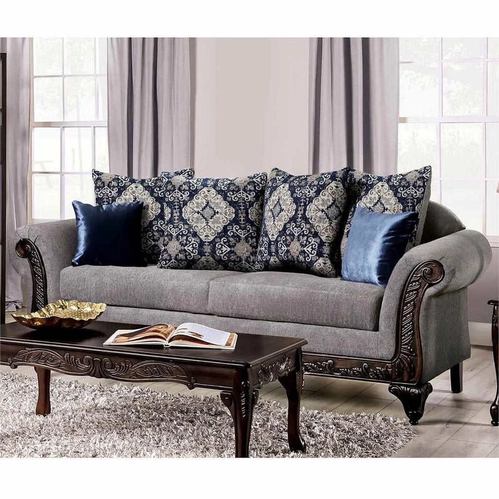 Gray Chenille 2-Piece Sofa Set B275