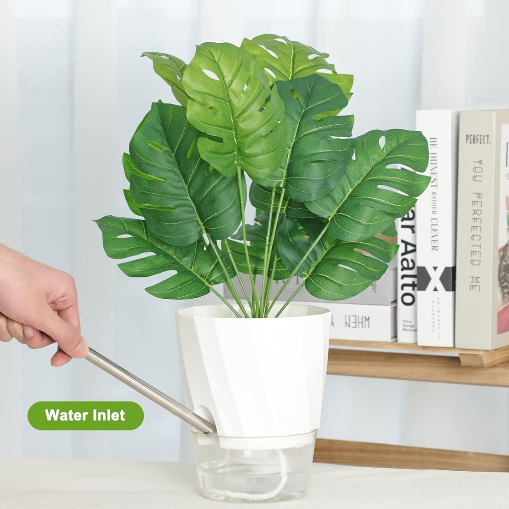 6 Pack Self Watering White Plant Pots M265