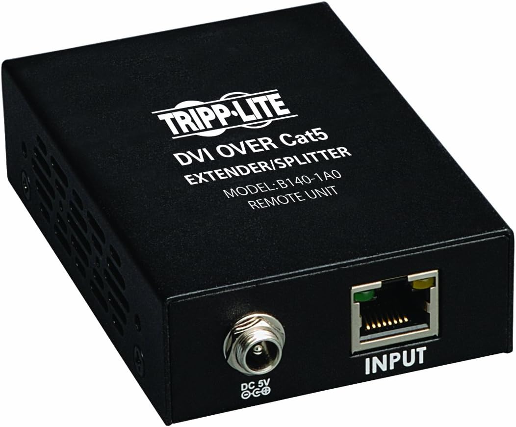 Black DVI over Cat5 / Cat6 Extender Video Receiver 1920x1080 at 60Hz Z4097