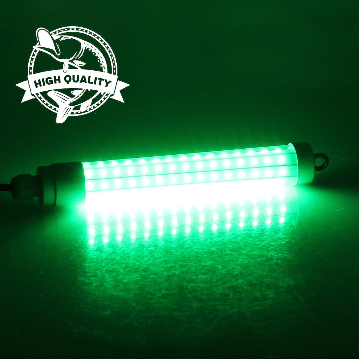 2Pcs Underwater Night Fishing Light, 12V 10.5W 120LED 1000 Lumen Green Submersible Fishing Light P2397
