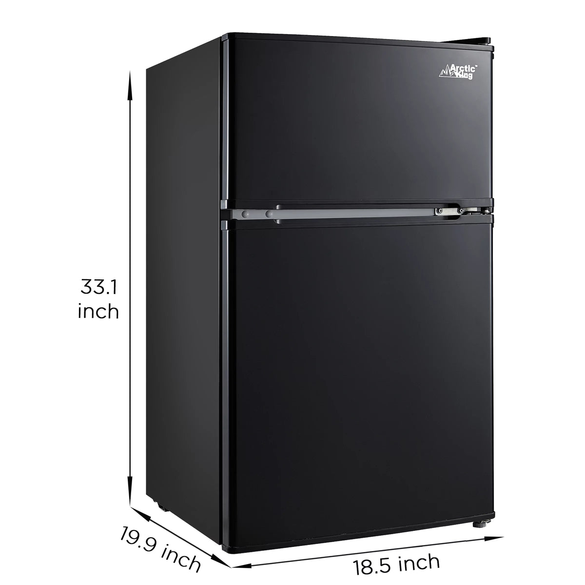Black 3.2 Cu ft Two Door Mini Fridge with Freezer Y627